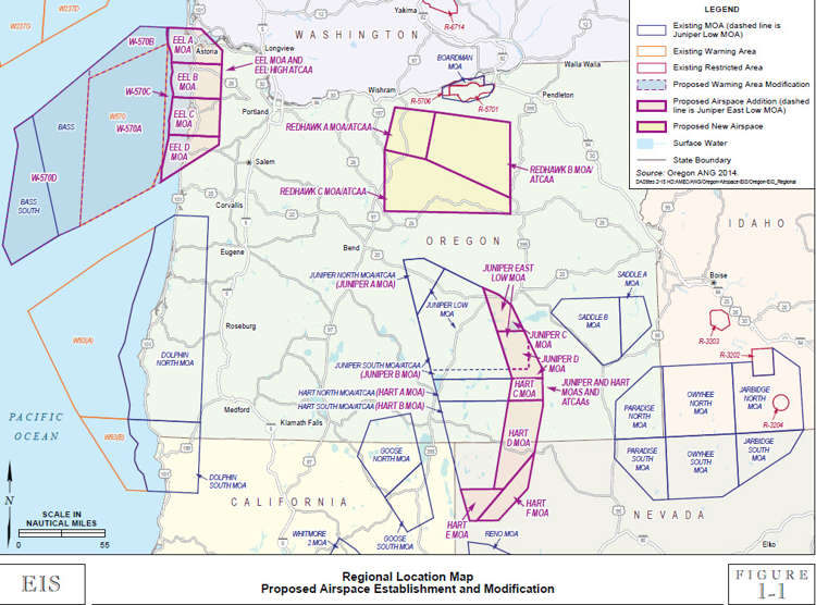 Oregon Air National Guard Military Operations Map