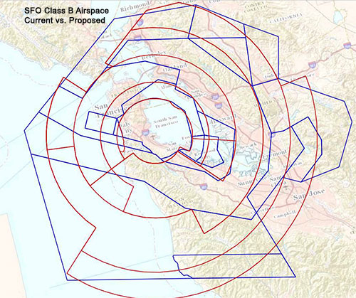 Proposed and Current SFO Class B Airspace
