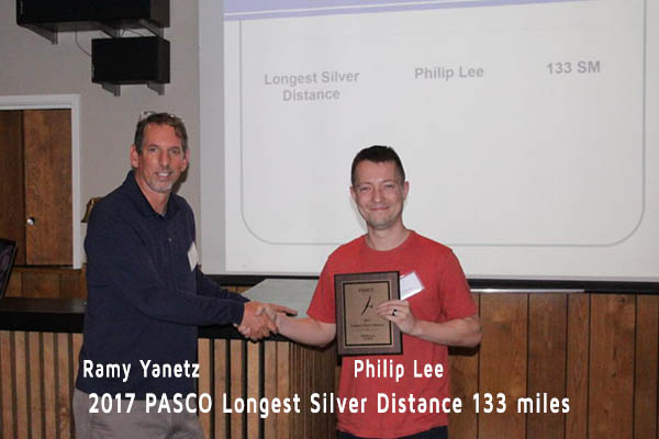 2017 PASCO Longest Silver Distance, Philip Lee 133 miles
