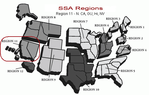 SSA Region 11 - No. California; Nevada, Guam, Hawaii